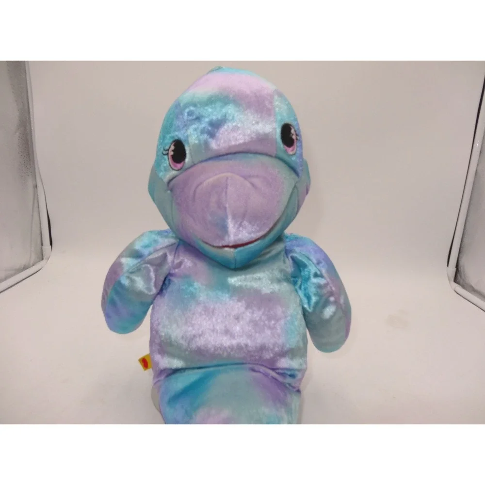 Build A Bear Workshop 2014 Sea Splash Dolphin Puppet Stuffed Animal‎ Blue Purple